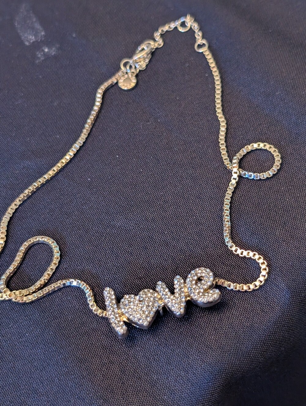 Baublebar Gold Tone 'Love' Crystal Pendant Necklace - Women Jewelry